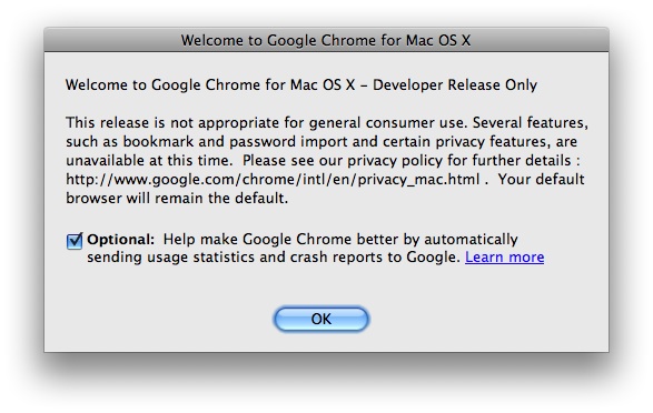google chrome for mac os x 10.8.5